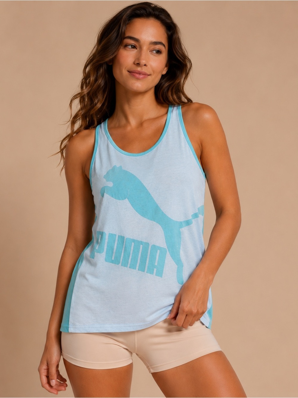 Puma Aqua Blue Logo Tank Top